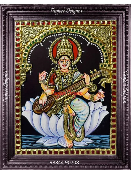 Saraswathi Mata Tanjore Painting